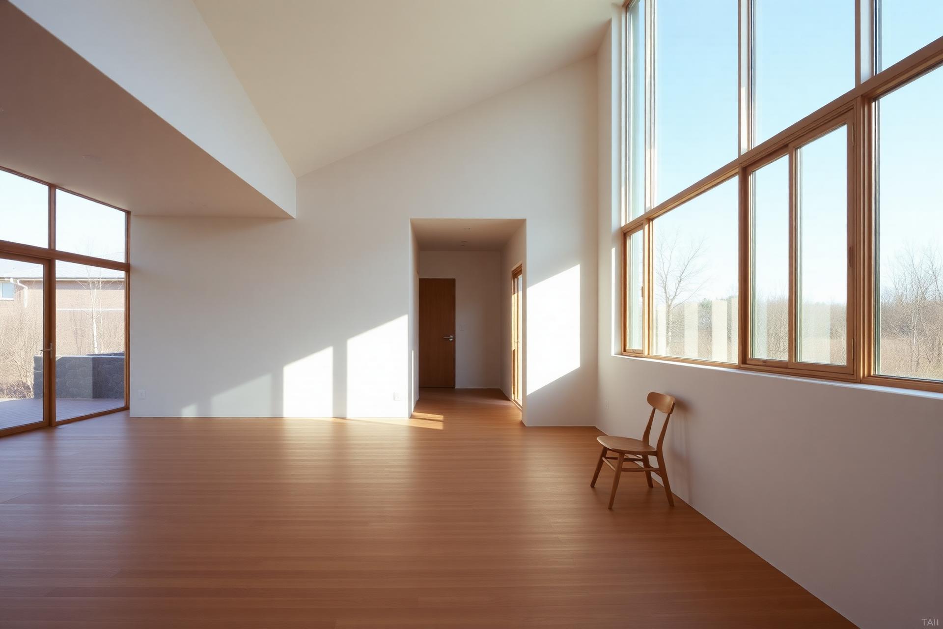 光が差し込む木造住宅のリビング